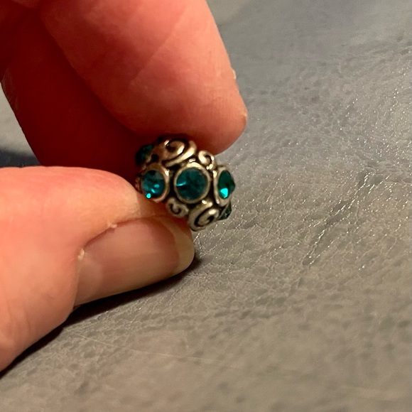 Silver Swirls & Blue Crystal Charms Is Sterling Silver but NOT Pandora - Picture 3 of 4